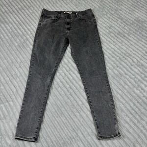 Levis‎ Jeans Womens Size 33 Black Denim 720 High Rise Super Skinny Stretch Used